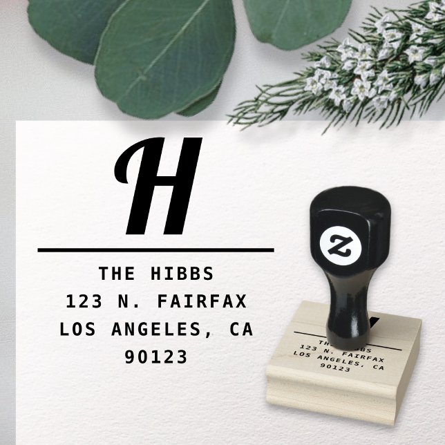 Bold Retro-Modern Return Address Rubber Stamp (Creator Uploaded)