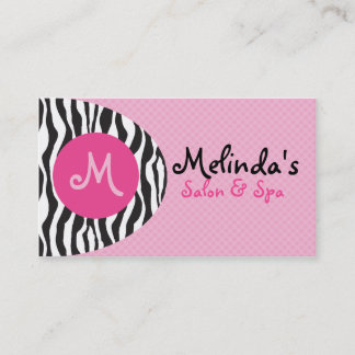 Bold Retro Monogram Salon Business Cards