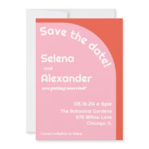 Bold Retro Pink & Orange Brightly Coloured Wedding