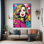 Bold Retro Pop Art Portrait Poster<br><div class="desc">Transform your space with “Bold Retro Pop Art Portrait, " a striking and colourful AI-generated artwork glossy poster that captures the essence of pop art. Ideal for adding a retro flair to your home or office, this bold portrait is perfect for fans of pop culture and contemporary design. Let this...</div>