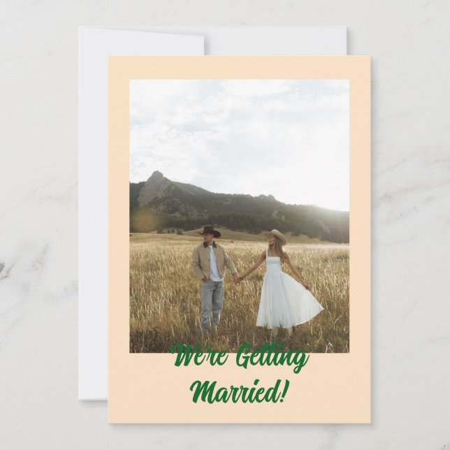Bold Retro Rustic Western Boho Wedding Invitation (Front)