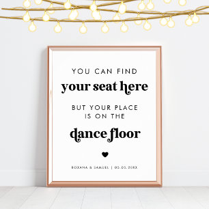 Bold Retro Script Funny Dance Floor Wedding Sign
