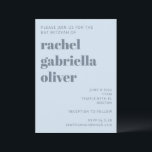 Bold Retro Soft Blue Simple Cute Bat Mitzvah Invitation<br><div class="desc">This personalised Bat Mitzvah invitation features a soft icy blue background with modern typography and a clean, structured layout for event details. Designed for contemporary celebrations, it works well for ceremonies and receptions of all sizes. The cool dusty blue colour coordinates easily with matching stationery and décor pieces. A simple,...</div>