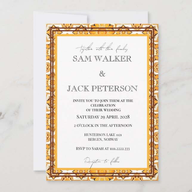 Bold Retro Tiles Invitation (Front)