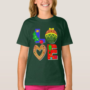 Bold Retro Typography,  Love Xmas and Cookies T-Shirt