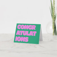 Bold Retro Typography Pink Green Congratulations