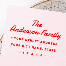 Bold retro typography return address