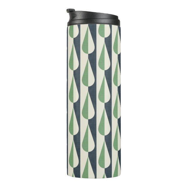 Bold retro water drop green and grey  thermal tumbler (Rotated Right)
