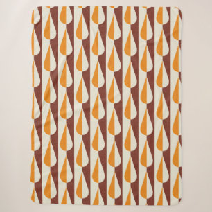 Bold retro water drop orange sherpa blanket