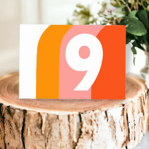 Bold Retro Wedding Table Number
