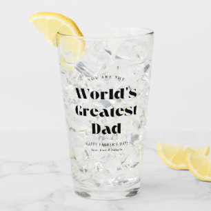 Bold Retro World's Greatest Dad Glass