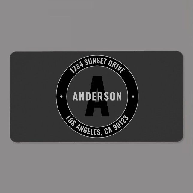 Bold Return Address Etc.| Grey & Black  Label (Creator Uploaded)