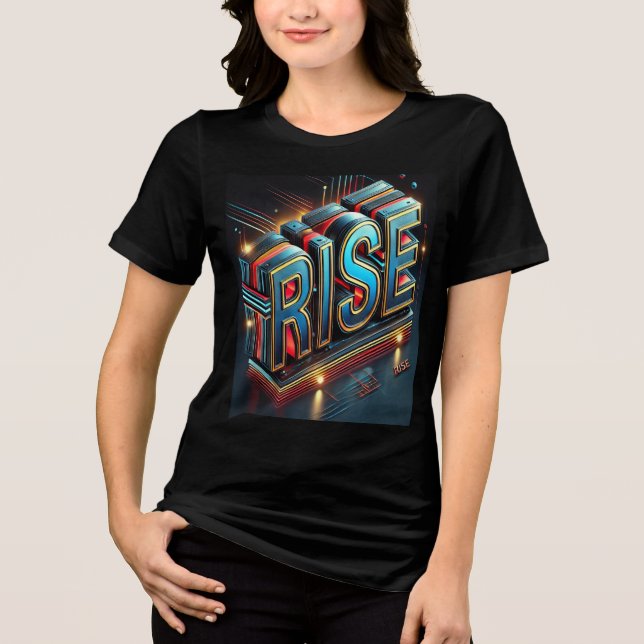 Bold Rise 3D Typography Design Tri-Blend Shirt (Front)