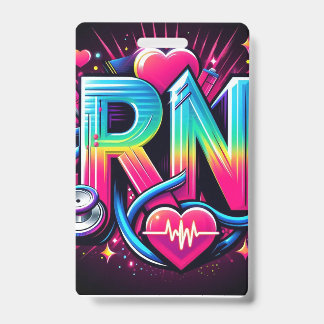 Bold RN Logo-colourful Neo Nurse Graphic Design ID Badge