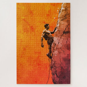 Bold Rock Climber Wall Art Jigsaw Puzzle