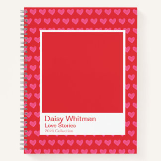 Bold Romantic Red Hearts Notebook