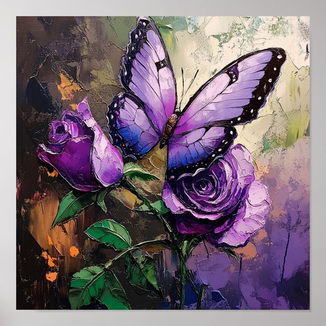 Bold Rose Flower Retro Art Room Makeover Poster (Front)