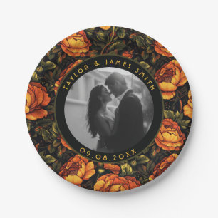 Bold Rose Greenery Plates For Wedding Keepsake