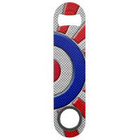 Bold Roundel Sunburst Design in Carbon Fibre Style