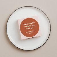 Bold Rust Fall Retro Custom Wedding Thank You 