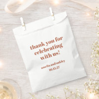 Bold Rust Fall Retro Custom Wedding Thank You
