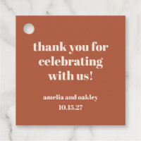 Bold Rust Fall Retro Custom Wedding Thank You
