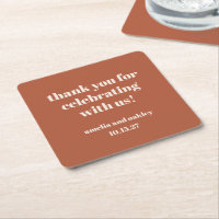 Bold Rust Fall Retro Custom Wedding Thank You 
