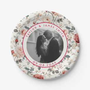 Bold Rustic Rose Disposable Plates For Bachelor