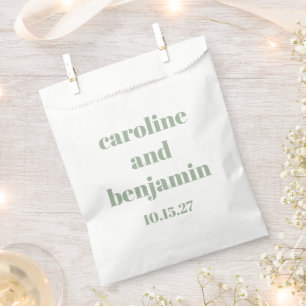 Bold Sage Green Chic Modern Wedding Custom Favour Bags