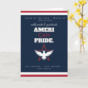 Bold Sans Serif Bold Greeting Card american pride