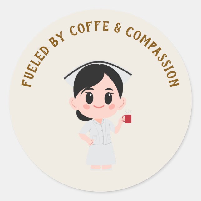 Bold Sans Serif Clean Nurse Sticker  (Front)