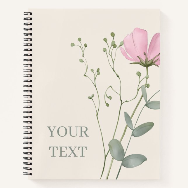 Bold Sans Serif Minimal Notebook Journal | botanic (Front)