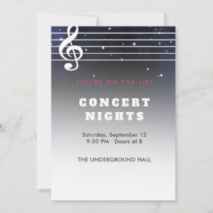 Bold Sans Serif	Modern Invitation   concert nights
