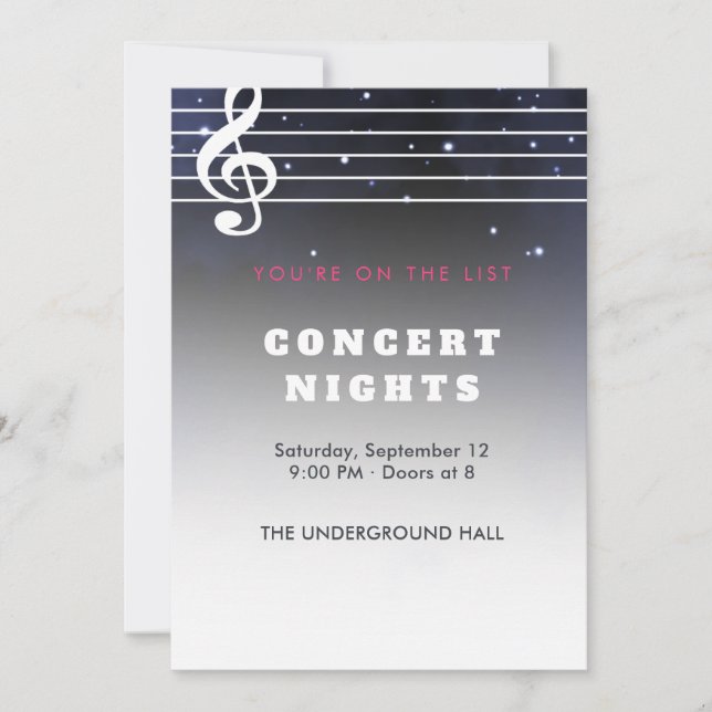Bold Sans Serif	Modern Invitation | concert nights (Front)