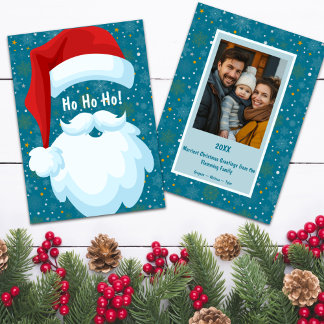 Bold Santa Customised Photo Christmas Holiday Card