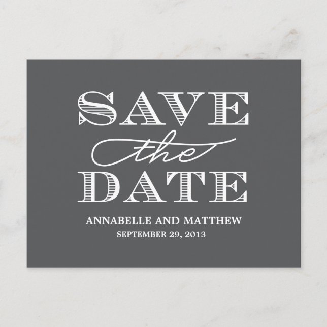 Bold Save the Date Postcard (Front)