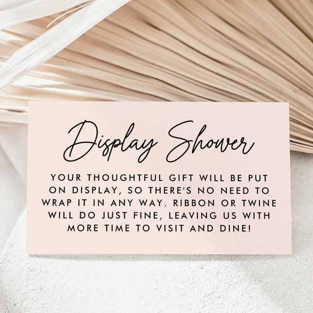 Bold Script Blush Baby Shower Display Shower Enclosure Card (Creator Uploaded)