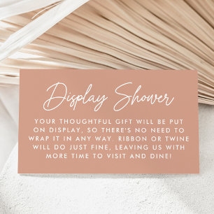 Bold Script Blush Terracotta Display Shower Enclosure Card