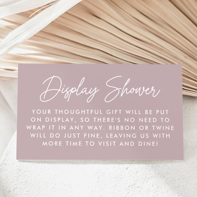 Bold Script Dusty Purple Display Shower Enclosure Card (Creator Uploaded)