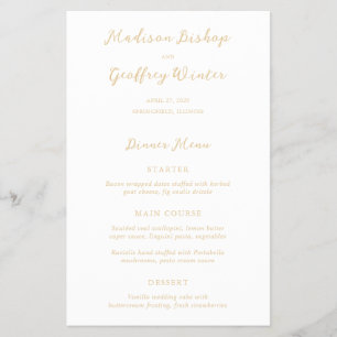 Bold Script Earthy Neutral Budget Wedding Menu