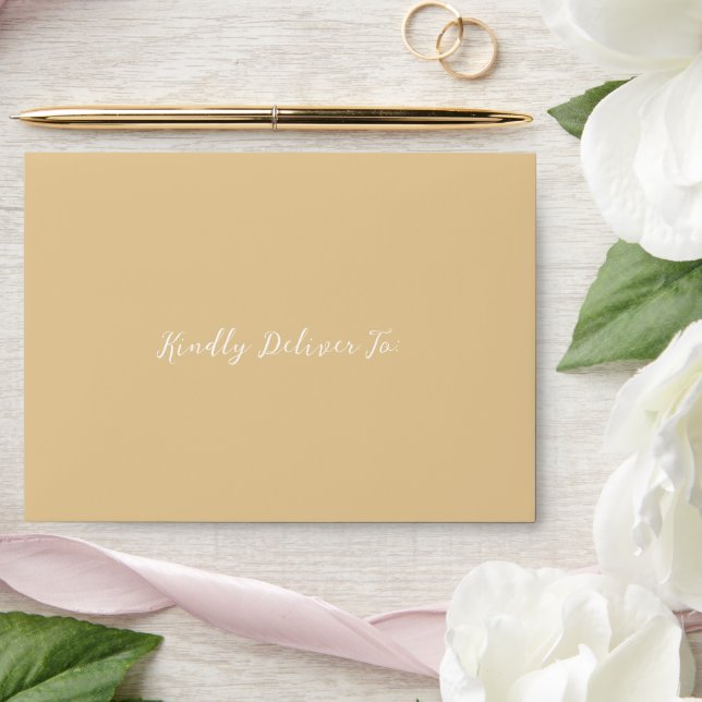 Bold Script Earthy Neutral Elegant Wedding Envelope (Wedding)