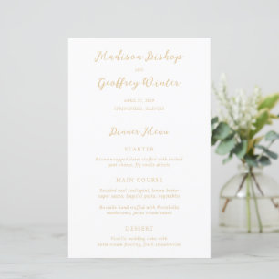 Bold Script Earthy Neutral Elegant Wedding Menu