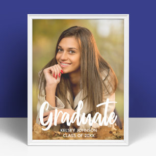 Bold Script Graduate Photo Custom 2026 Graduation Poster