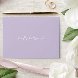 Bold Script Lilac Elegant Wedding Envelope