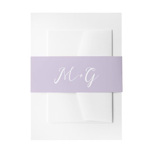 Bold Script Lilac Elegant Wedding Invitation Belly Band (Front Example)