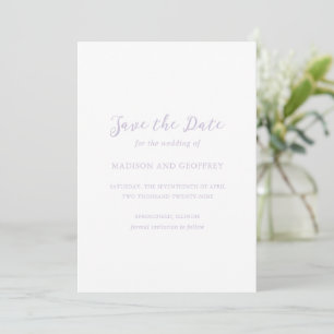 Bold Script Lilac Photo Elegant Wedding Save The Date