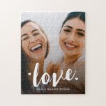 Bold Script Love Sisters BFF Family Photo Jigsaw Puzzle<br><div class="desc">Bold Script Love Sisters BFF Family Photo Jigsaw Puzzle</div>