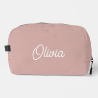 Bold script monogram, blush pink Toiletry Bag 