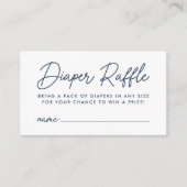 Bold Script Navy Baby Shower Diaper Raffle Enclosure Card (Front)