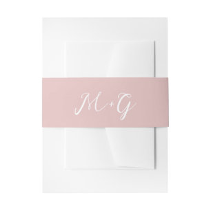 Bold Script Pink Elegant Wedding Invitation Belly Band